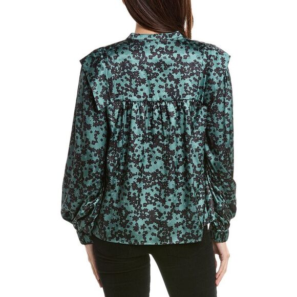 Crosby By Mollie Burch Womens  Gaines Top, Green - Picture 2 of 3